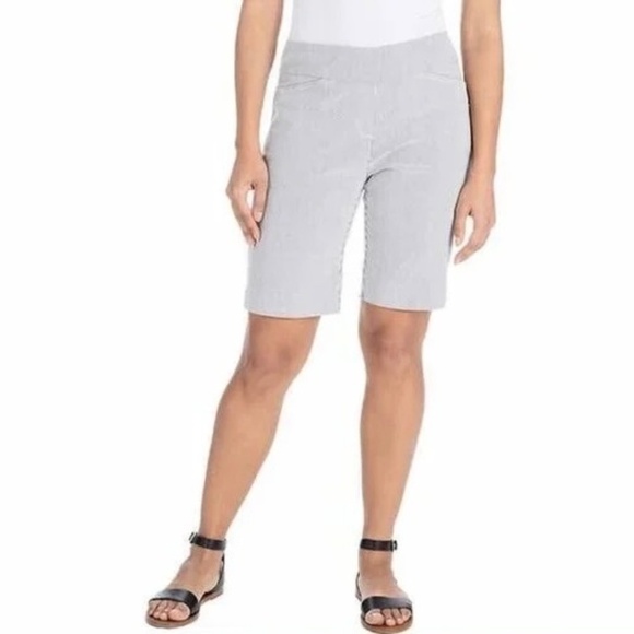 Hilary Radley Pants - Hilary Radley Ladies' Bermuda Shorts, Off White & Gray Mini Stripe, X-Small NWT